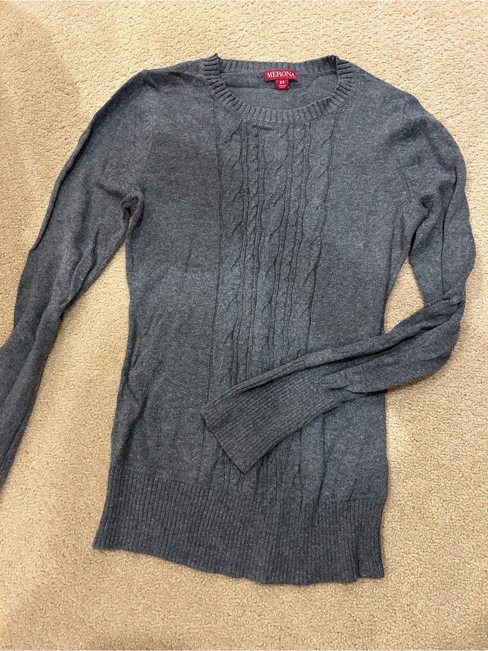 Merona Charcoal Cable Crewneck Sweater - Men's